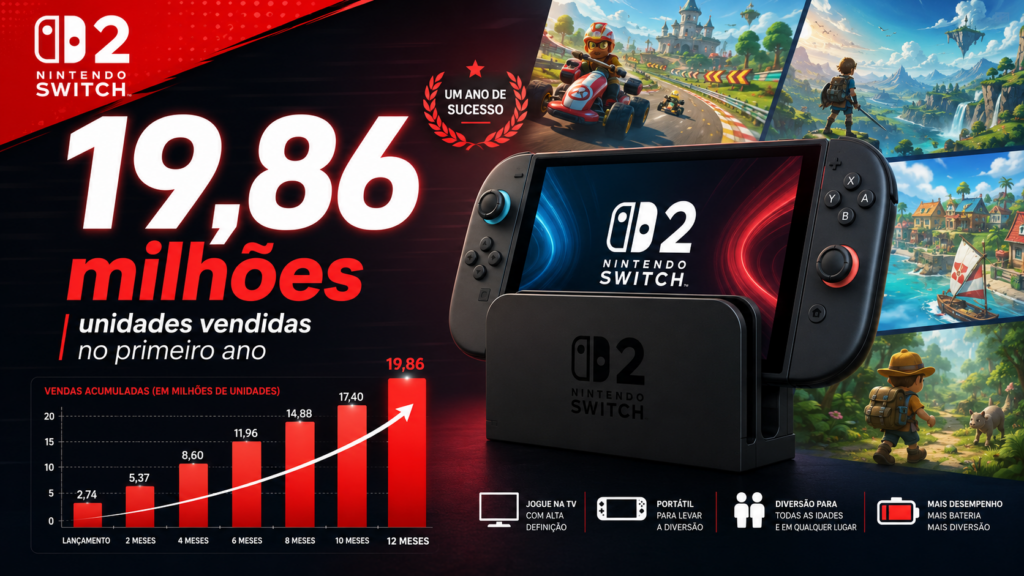 Vendas do Nintendo Switch 2 no primeiro ano